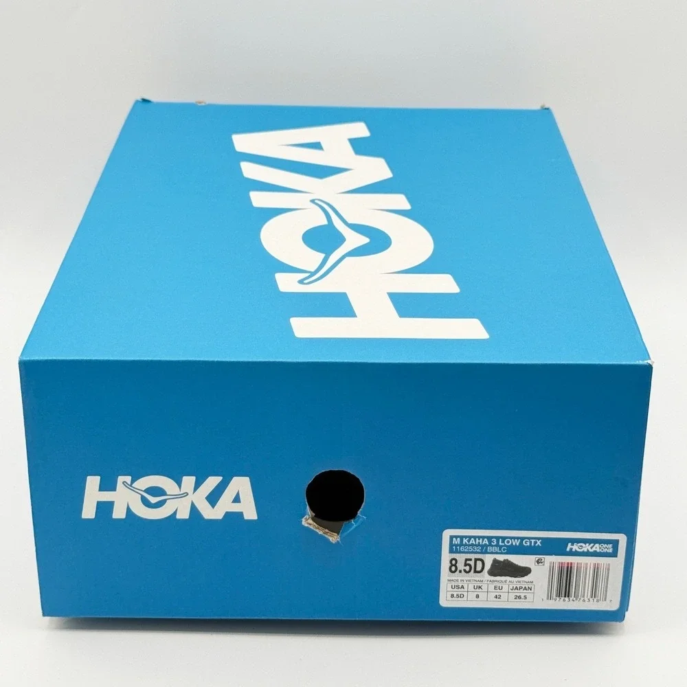Hoka‎ KAHA 3 Low GTX Mens 8.5 Triple Black Gore-Tex Trail Shoes 1162532 - NEW